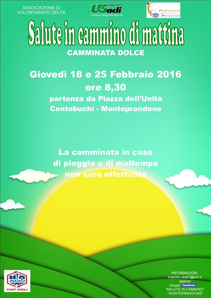 Salute in cammino di mattina
