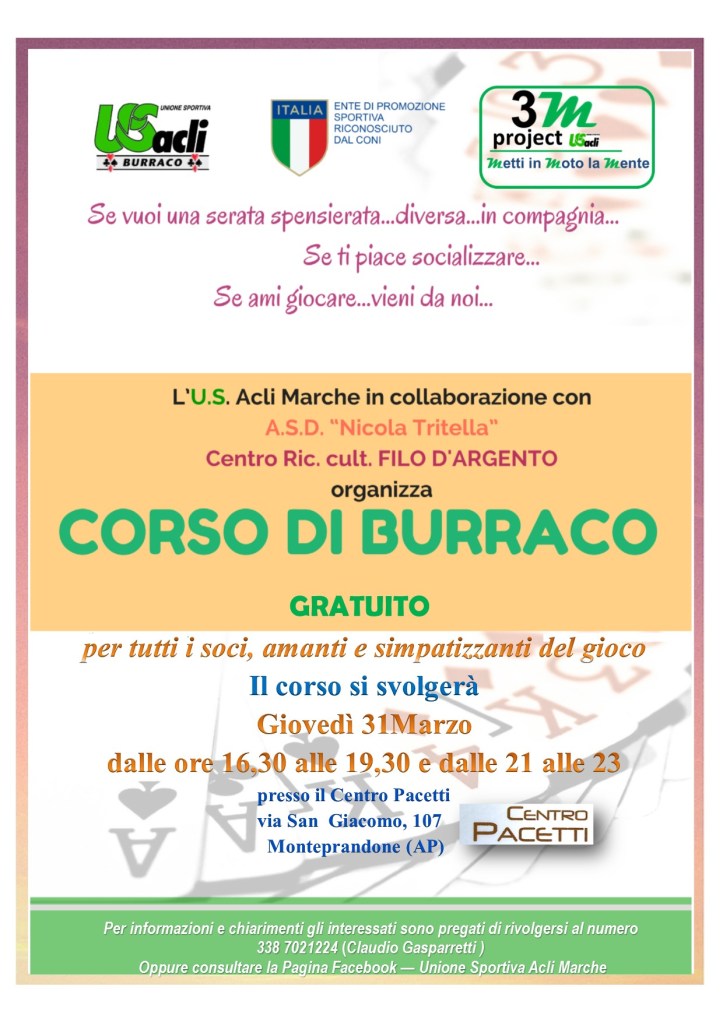burraco corso 31 marzo 2016