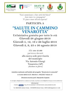 volantino camminate Venarotta dal 28 giugno 2018