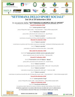 settimana sport sociale 2018