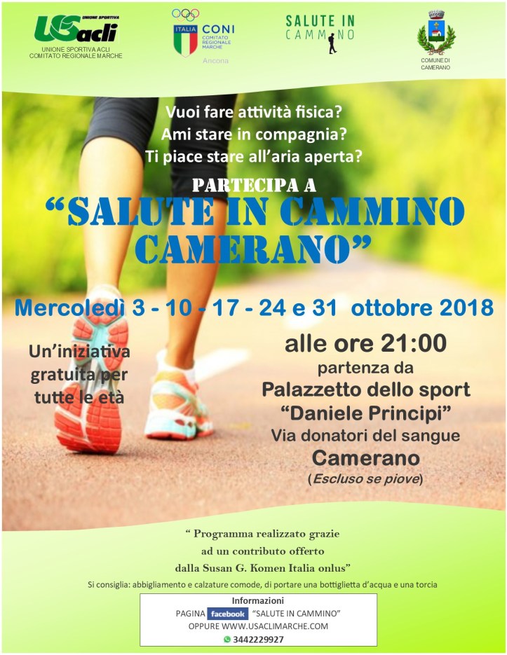 volantino camminate camerano OTTOBRE 2018
