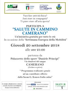 volantino camminate camerano settimana europea della mobilità