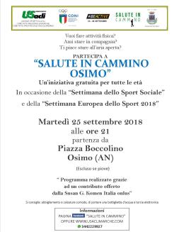 volantino camminate Osimo 25 settembre 2018