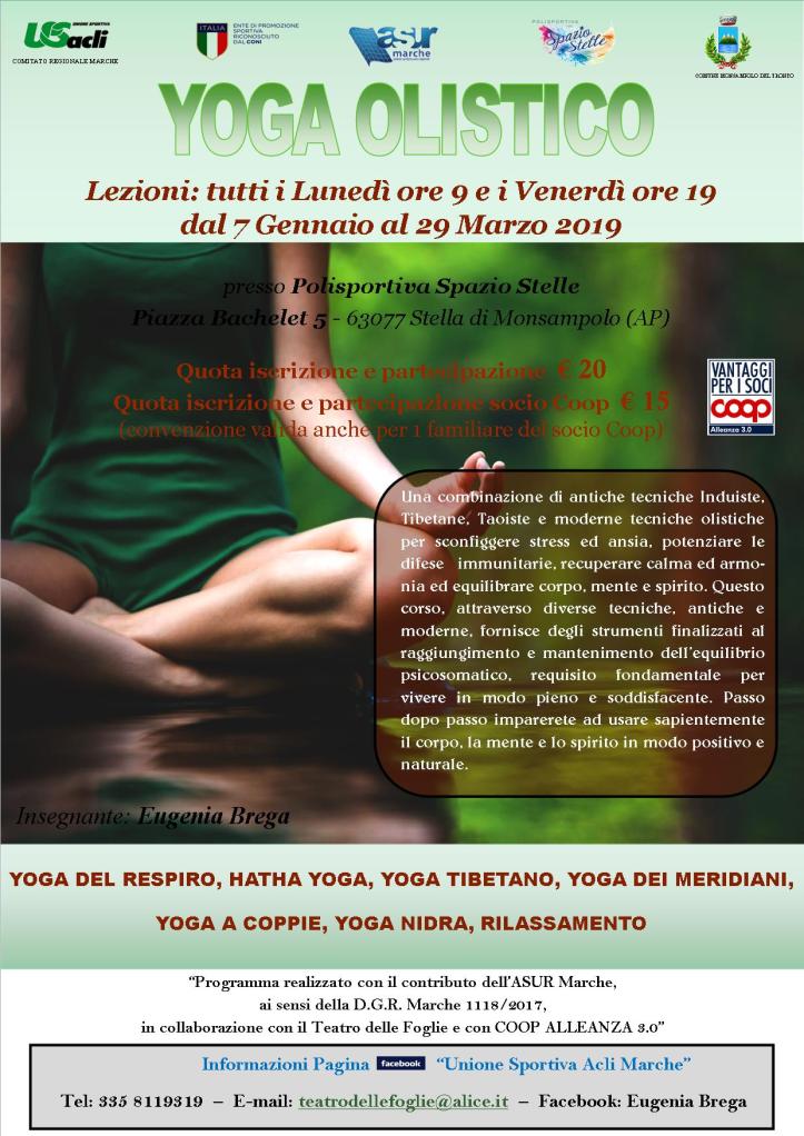 yoga dal 7 gennaio al 29 marzo 2019