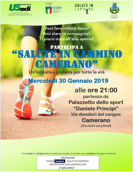 volantino camminate camerano gennaio 2019