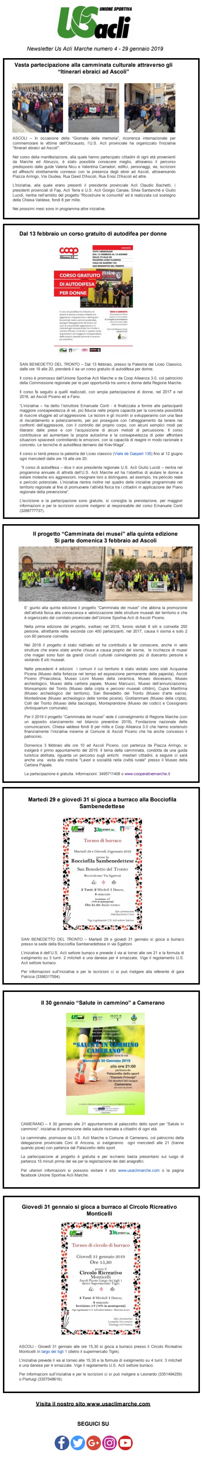 newsletter 4 del 29012019